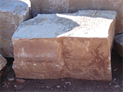 A rough cut block of Colorado buff stone.